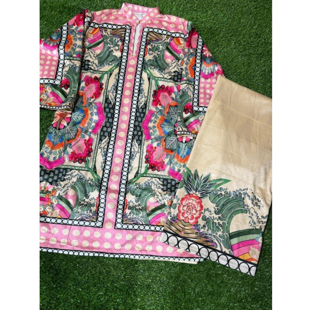 Multicolor Printed Khaddar 2 Pcs Suit for Women Summer Wear