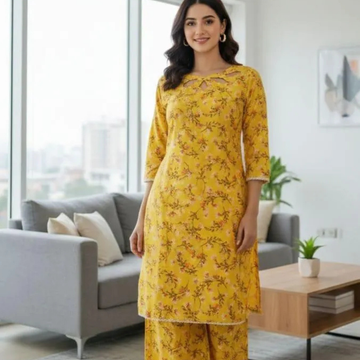2 Pcs Women's Stitched Lawn Digital Print Shirt And Trouser with Handmade Neck
