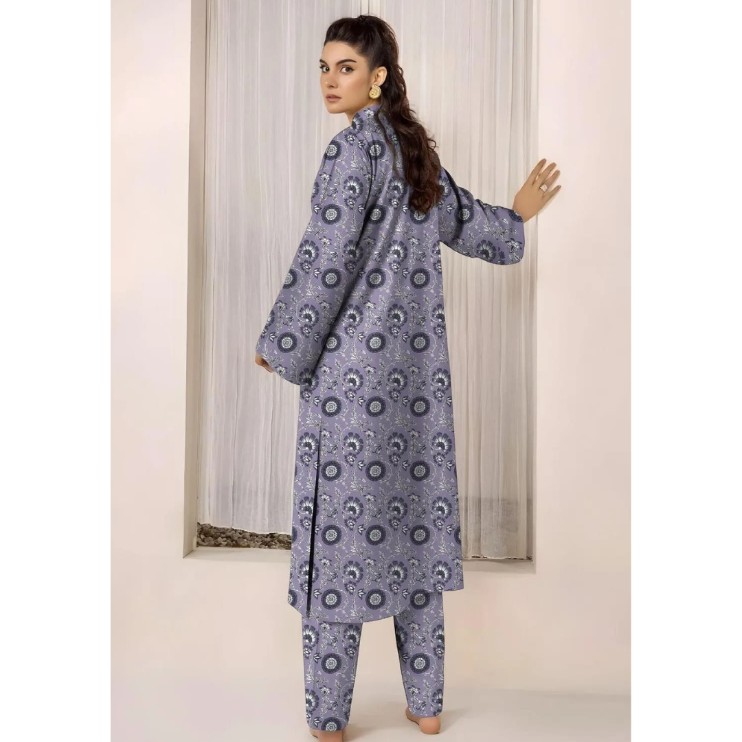 Purple Printed Lawn 2 Pcs Women Suit