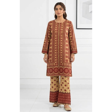 2 Pcs Women's Stitched Silky Lawn Printed Co-Ord Set