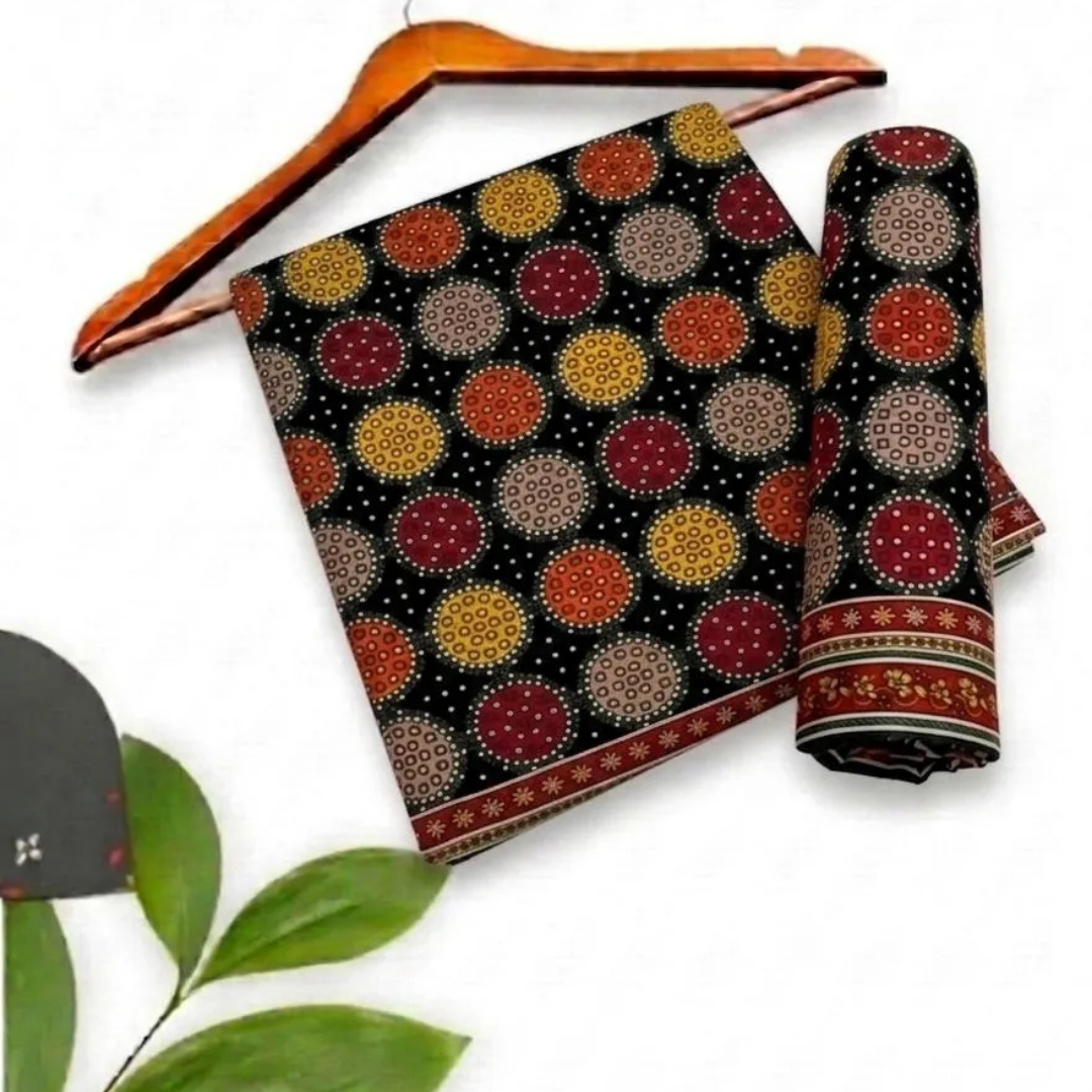 2 Pcs Women's Unstitched Printed Suit