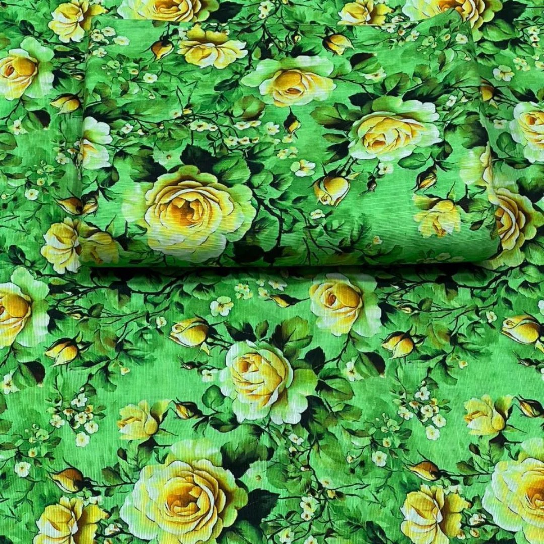 Green Printed 2-Piece Women's Suit Khaddar