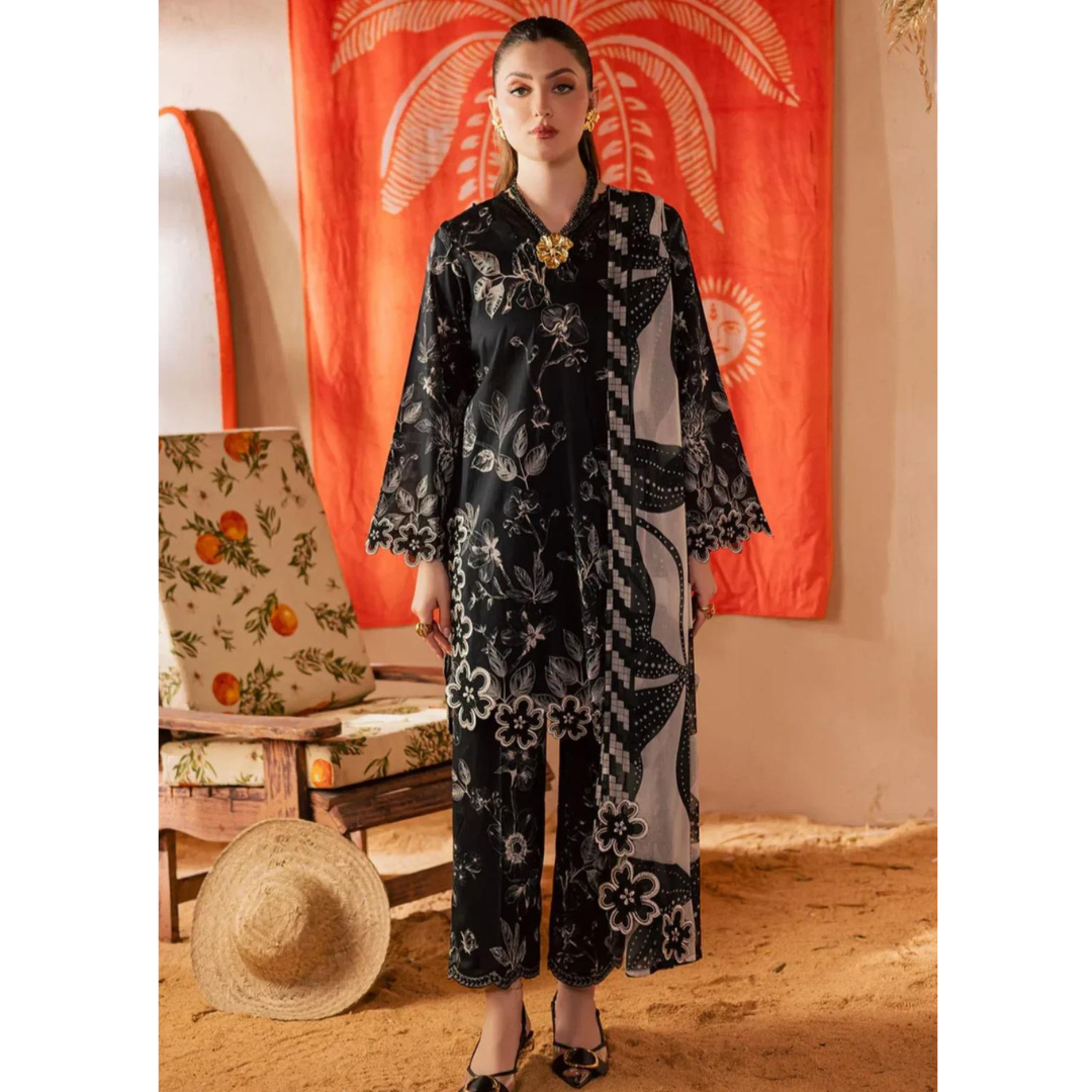 Mix Digital Print 3 Pcs Women's Unstitched Lawn Suit